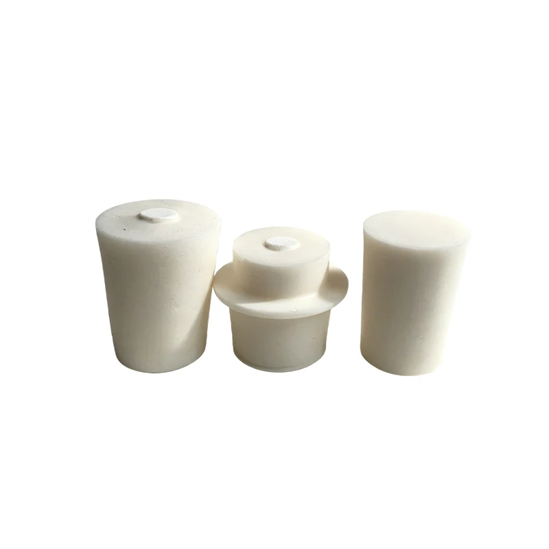 1pcs bung Closing plug Sealed lid cap Laboratory Silicone Bung With Hole Airlock Bubbler Triangular flask plug stopper