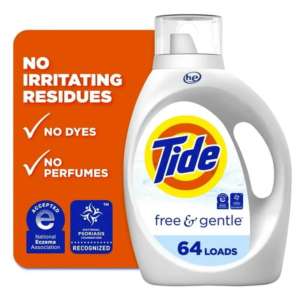 Concentrated Laundry Detergent 64 Loads Gentle Cleaning Sensitive Skin HE Machine Compatible Fresh Formula Trusted Brand