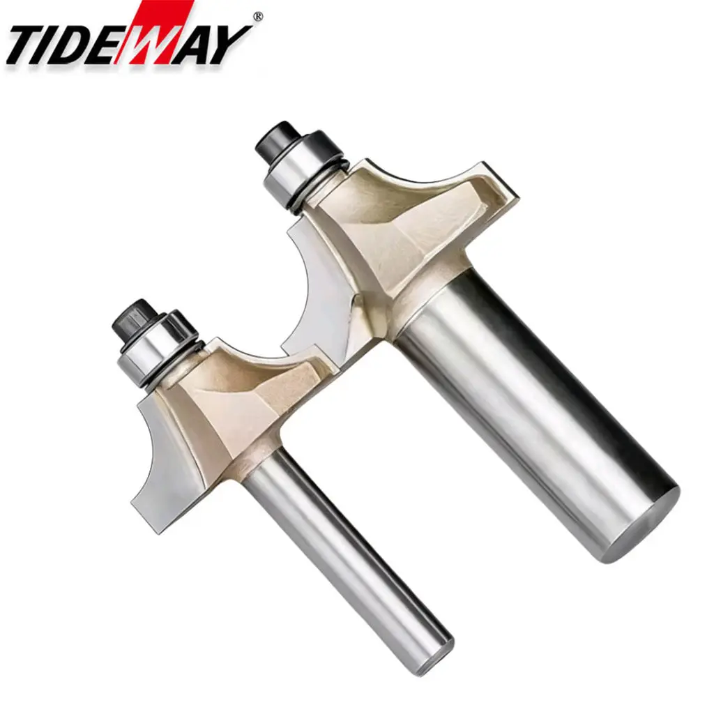 Tideway Carbide Beading Bit with Ball Bearing 1/4 1/2 Inch Shank Milling Cutter Woodworking Tools CNC Engraving For MDF Plywood