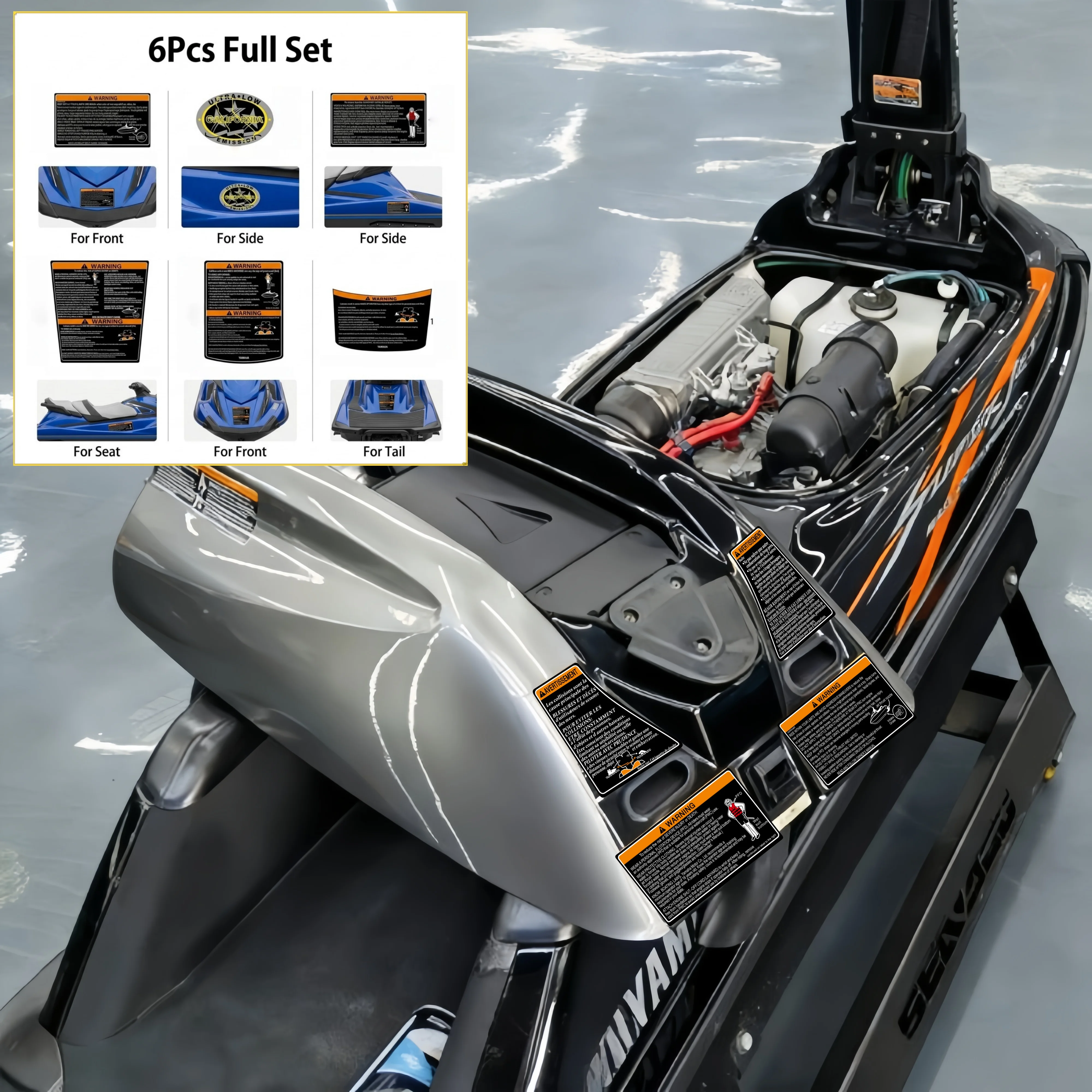 JETSKI Warning Stickers Waverunner FX GP VX JetBlaster SuperJet 2018–2025 Boat Decal JET SKI Boat Accessories for YA MA HA - view 2