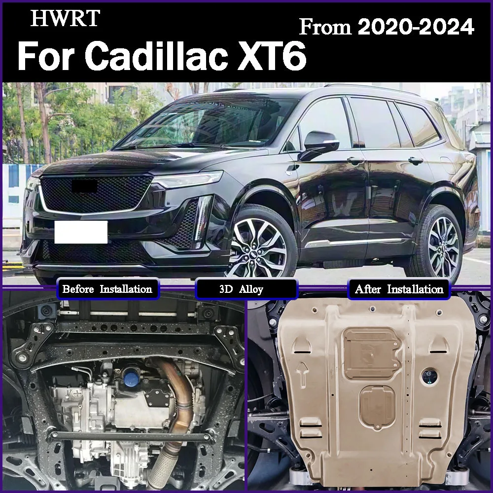 

For Cadillac XT6 2020-2024 2.0T Higher Quality Black Under Engine Guard Mudguard Board Splash Shield Mud Fender Plate Panel