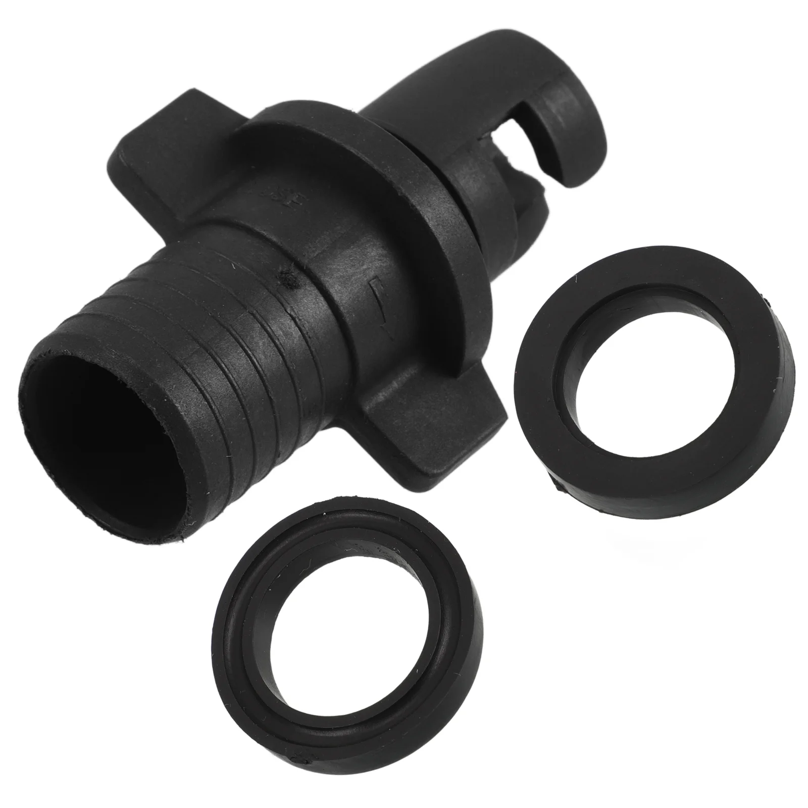 Air Valve Connector Inflatable Boat Pump Adapter Gas Hose Joint Kayak Foot Plastic Marine Inflator Surfboard Black