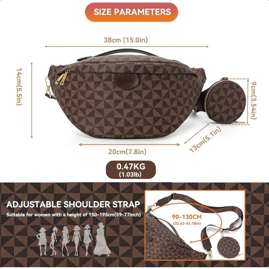 Crossbody Sling Bag Purse for WomenSling Bag for Women Small Belt Chest Bum Bag Checkered Crossbody bag for Daily Shopping Trav