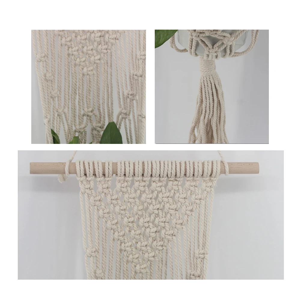 

Macrame Cotton Hanging Planters Hanger For Indoor Outdoor Wall Decor Green Succulents Flower Pot Vintage Bohemian Sling Pendant