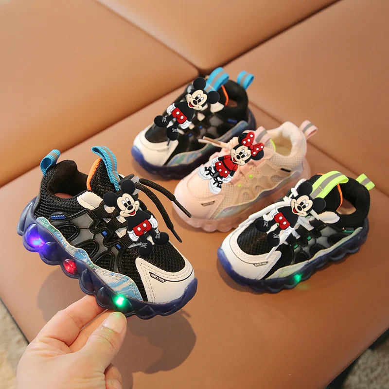 

Детская обувь для малышей, функциональная обувь, весенне-осенние новые детские повседневные туфли, кроссовки с нескользящей подсветкой на мягкой подошве