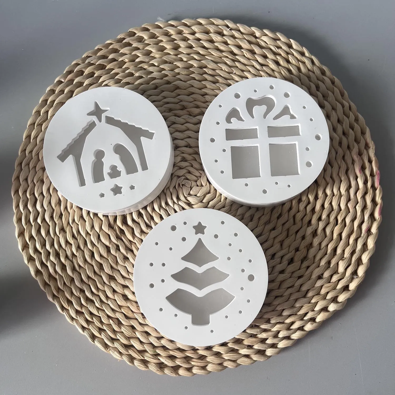 Hollow Christmas Tree Ornament Silicone Mold Diy Christmas Light Aromath Plaster Molds Concrete Resin Candle Holder Craft Making