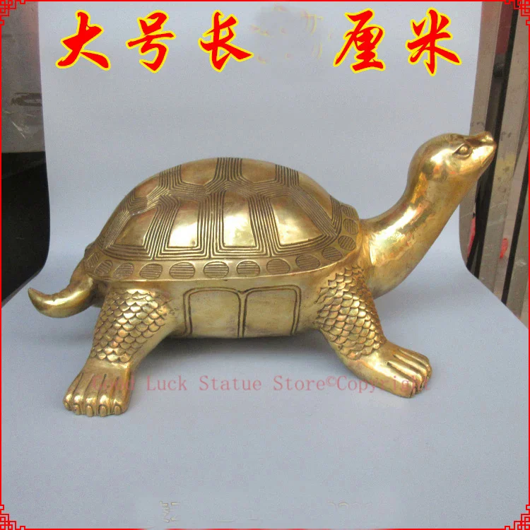 HOT SALE 38CM large HOME Shop company efficacious thriving business wealth jin gui GOLD Turtle brass FENG SHUI statue
