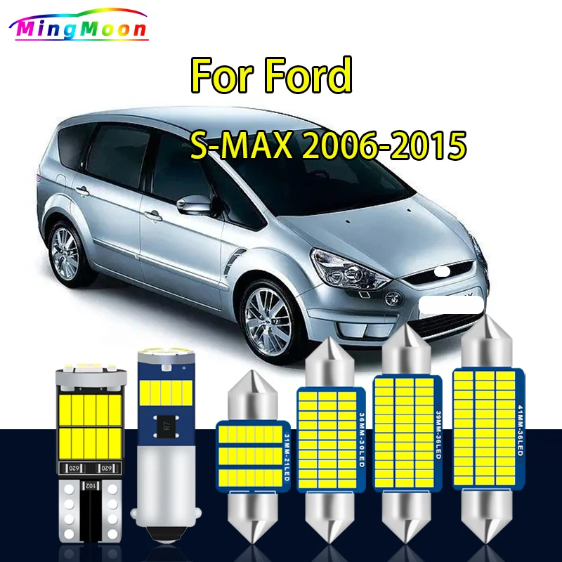 LED Interior Roof Map Light Car Bulb Kit For Ford S-MAX S MAX SMAX 2006 2007 2008 2009 2010 2011 2012 2013 2015 Trunk Dome Lamp