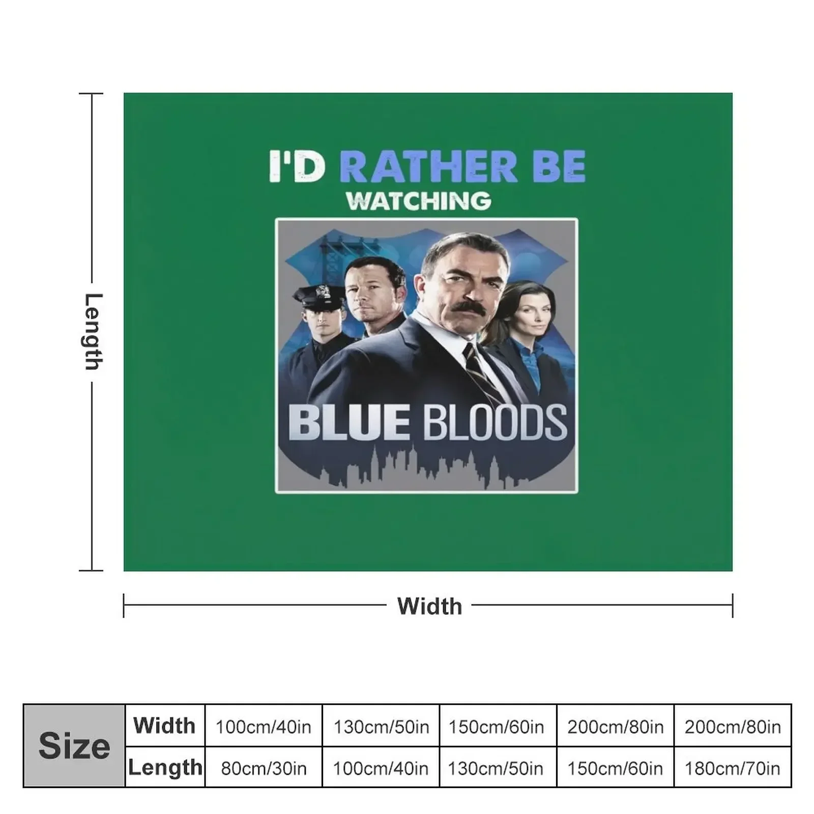 I'd Rather Be Watching Blue Bloods Gift Tee Basic Novelty Tees Graphics black Throw Blanket Luxury For Sofa Thin Blankets