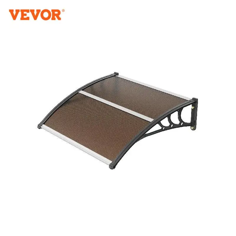 VEVOR Window Door Awning Canopy 3 Sizes UPF 50+ Polycarbonate Entry Window Awning Front Door Overhang Awning for Sun Shutter