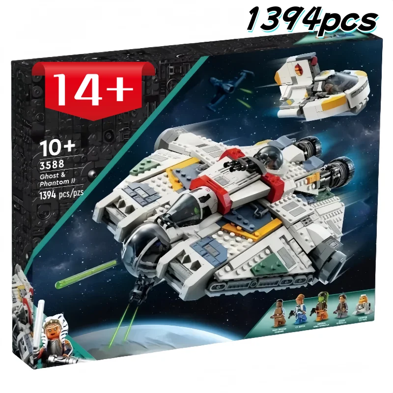 

В НАЛИЧИИ космический корабль 1394 шт. Ghost & Phantom II строительные блоки сборка подходит 75357 кирпичи модель игрушки для детей подарок