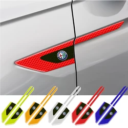 2pcs Car Reflective Truck Safety Warning Tape Door Protector Bumper Secure Reflector Stickers For Alfa Romeo Giulietta 159 156