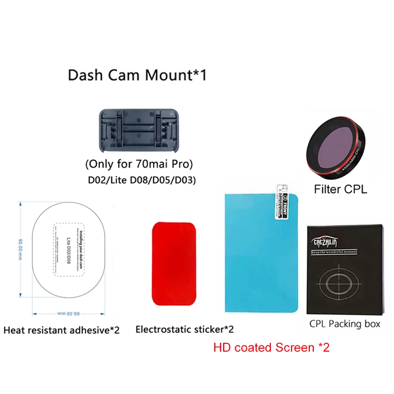 for 70mai pro D02/D08 Mount For 70mai Dash Cam Pro D02 Lite D08