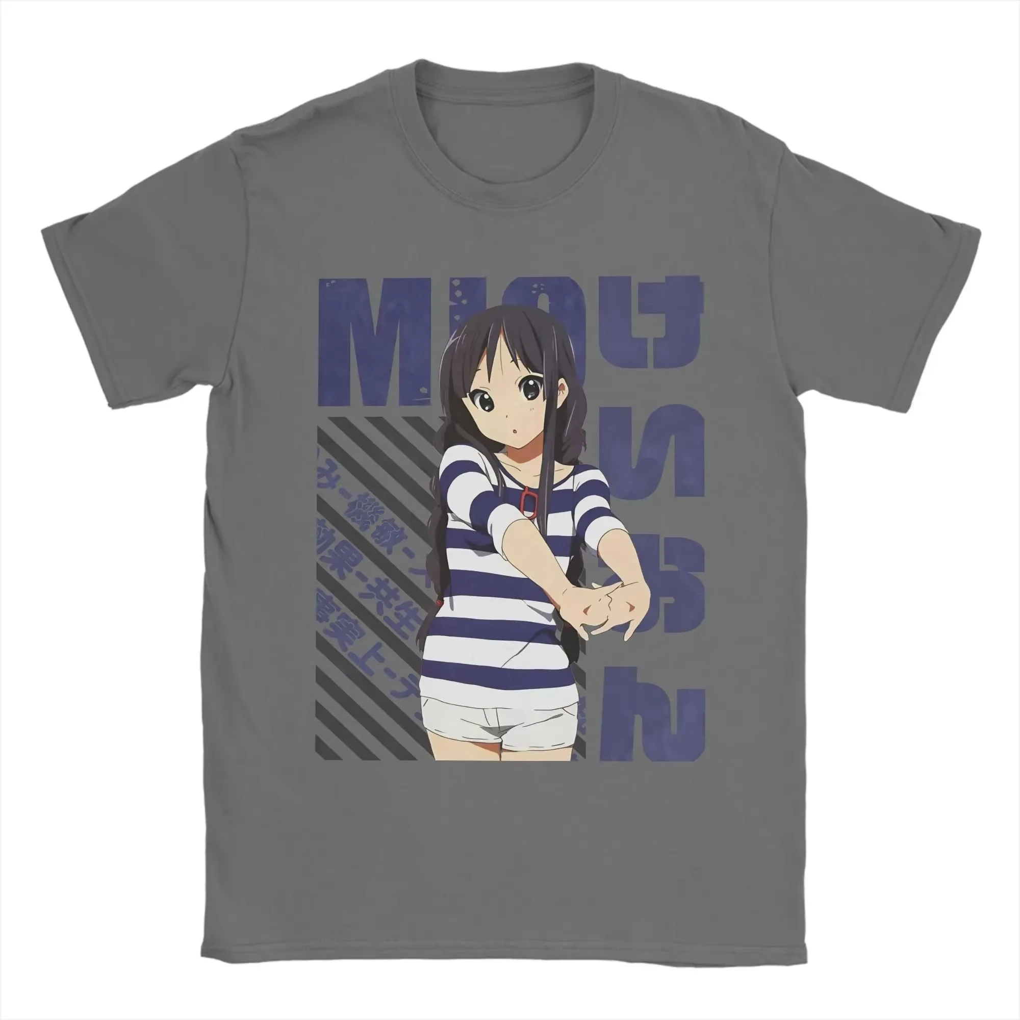 K ON Mio Akiyama Herren-T-Shirt aus Baumwolle im Vintage-Stil mit Rundhalsausschnitt und kurzen Ärmeln, Geschenk-T-Shirt, bequemes T-Shirt für Damen und Herren – Detail 5