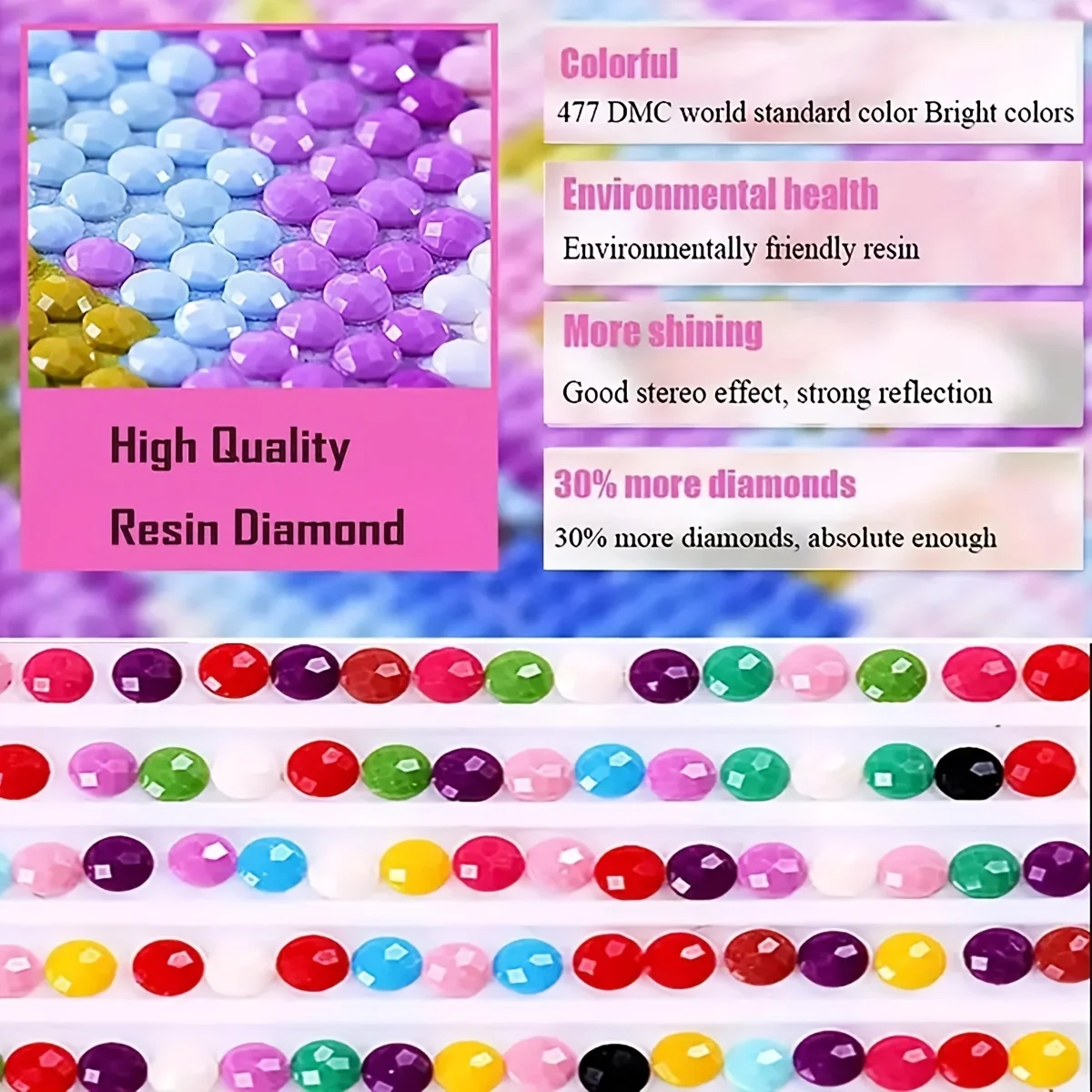 DIY Diamant Malerei Runde Diamant Sternenhimmel Van Gogh Muster voller Diamant Mosaik Home Dekoration Malerei Kreuzstich Kit – Detail 4