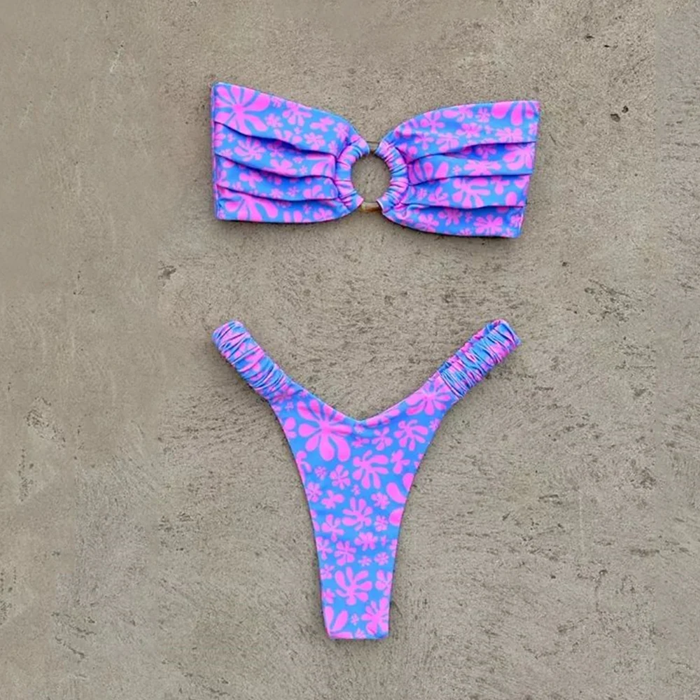 Maillot de bain brésilien pour femmes, ensemble deux pièces, culotte tanga, soutien-gorge push up, micro, sexy, vêtements de plage, 2023