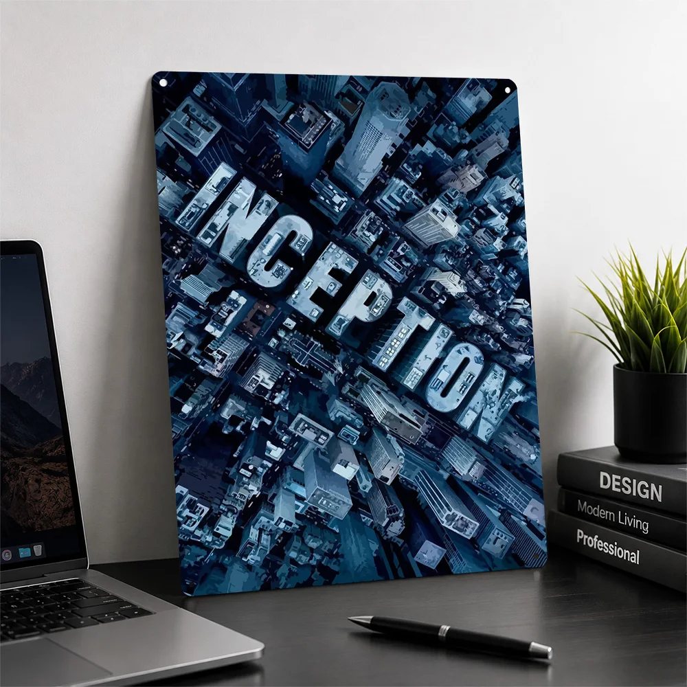 Inception 3D Texture Printed Poster Custom Vintage Metal Tin Plate Sign for Wall Art Modern Home Decoration Room Bathroom Decor