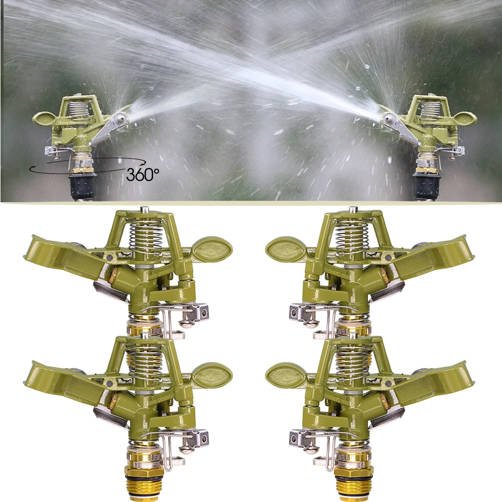 

1PC Zinc Alloy 1/2" Farm Irrigation Rocker Sprinklers 360 Degree Rotating Nozzle Adjustable Angle Garden Watering Sprinklers