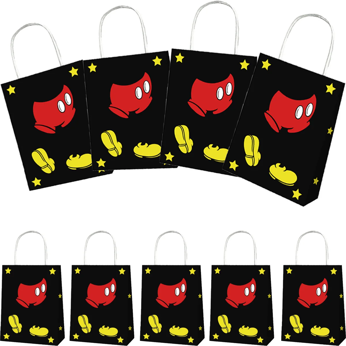 

6Pcs Mickey Mouse Minnie Party Decorations Goodie Bag party Gift Bag Holiday Paper Bag happy Birthday Party Decorations