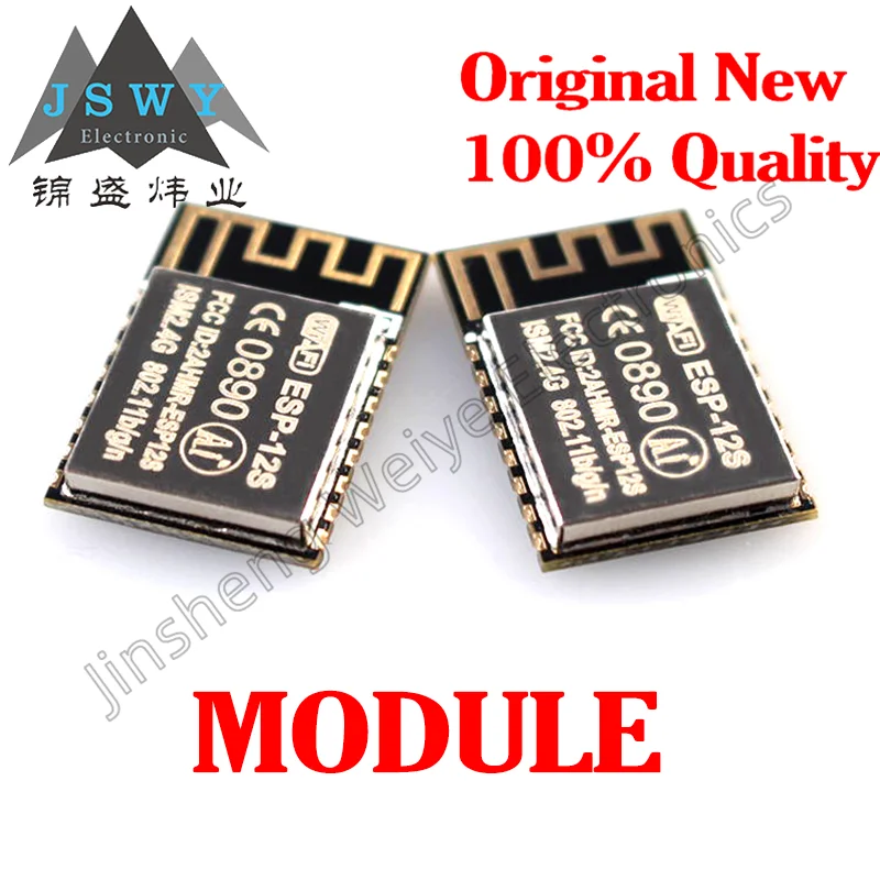 

1-20PCS ESP-12S WIFI Module SMD-16 FCC/CE/RoHS Approved ESP8266EX 3-3.6V On-Board PCB Antenna Original Stock