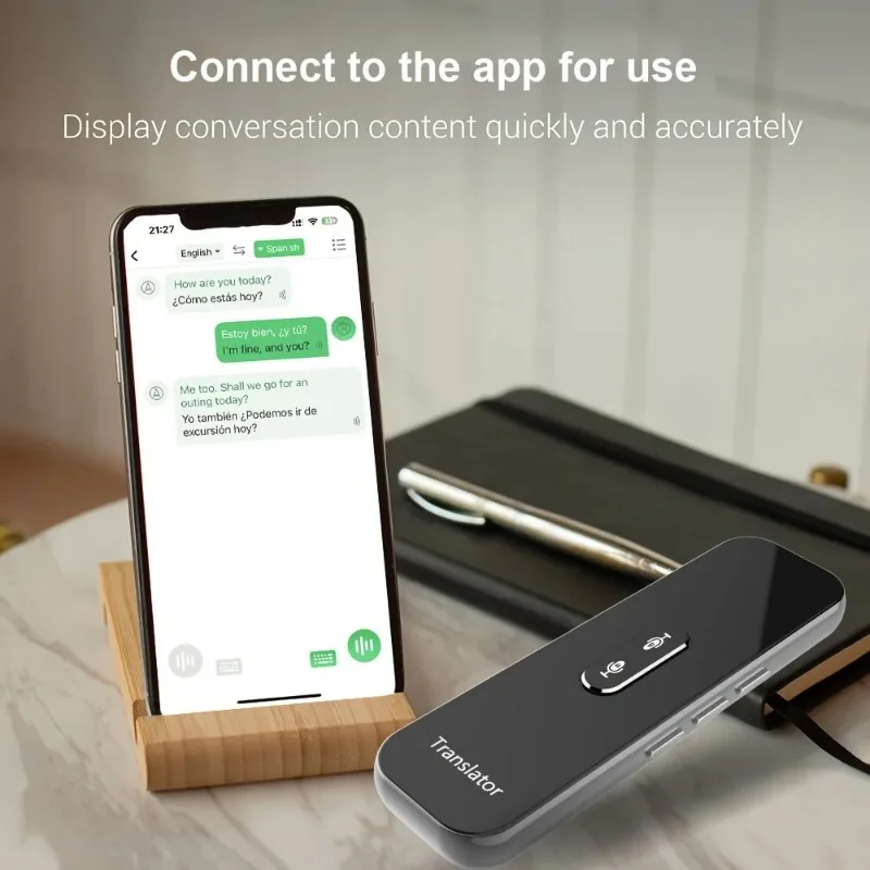 Traduttore vocale intelligente da 137 lingue: traduzione istantanea in tempo reale, adatto alla maggior parte delle macchine di traduzione portatili