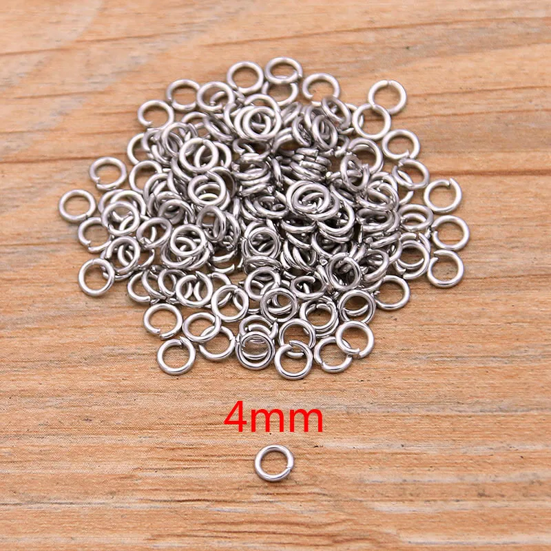 100PCS 9 Size  Stainless Steel  Open Ring For DIY Necklace Bracelet Chain Fashion Jewelry Making Findings