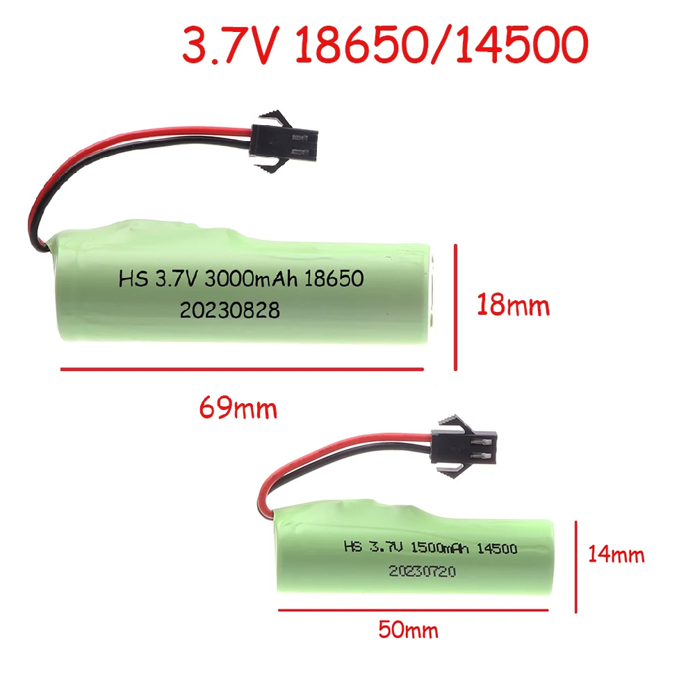 3.7V 1500mAh 14500 akumulator do helikopter RC samolotów zabawki do łodzi samochodowych części zamienne 3.7V 18650 akumulator litowo-jonowy wtyczka