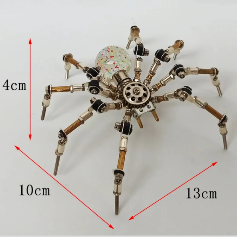 3d quebra-cabeça de metal luminoso aranha modelo kit steampunk insetos mecânicos libélula mantis diy montagem brinquedo crianças presente aniversário