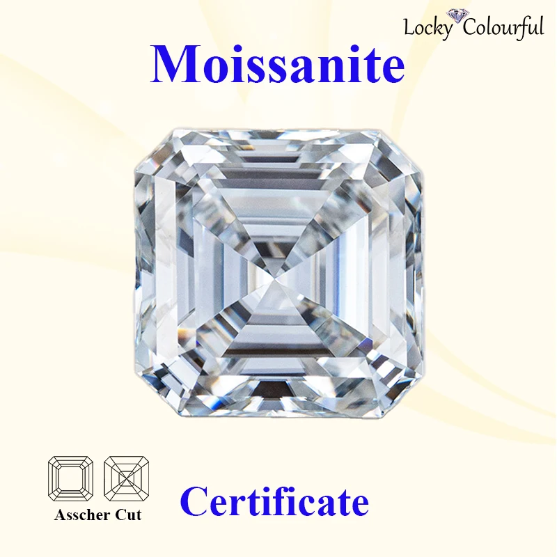 

Moissanite Asscher Shape Beads D Colour Top Quality for Charms DIY Jewelry Making Necklace Ring Materials with GRA Certificate