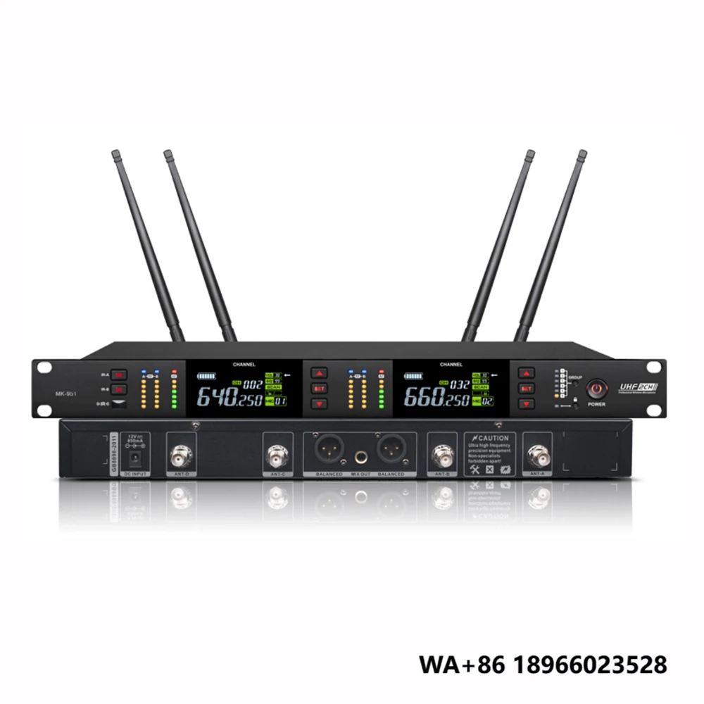 Microfono TLF Paulkitson MK951 Sistema musicale professionale True Diversity Microfono wireless UHF e accessori
