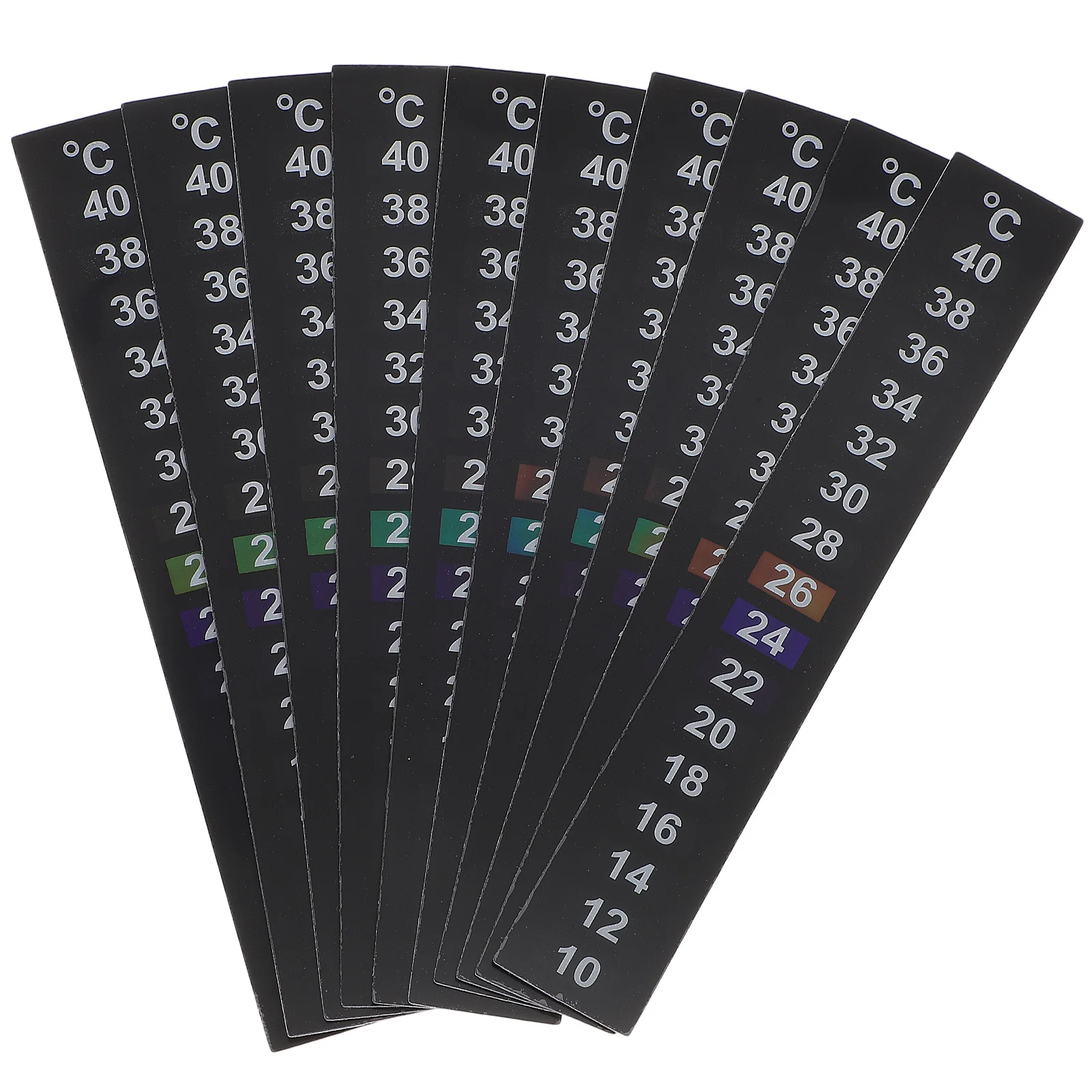 10Pcs Aquarium Thermometer Sticker Stick on Temperature Strip Liquid Crystal Durable Accurate Measurement for Fish Tank Brewing