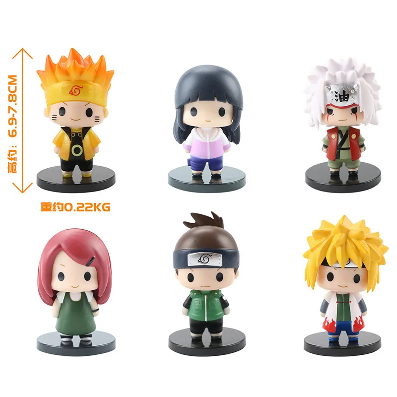 6 Stuks Anime Naruto Uzumaki Naruto Jiraiya Namikaze Minato Hyuga Hinata Doudou Ogen Leuke Model Speelgoed Gift Koc C Bodemtemperatuur figuur