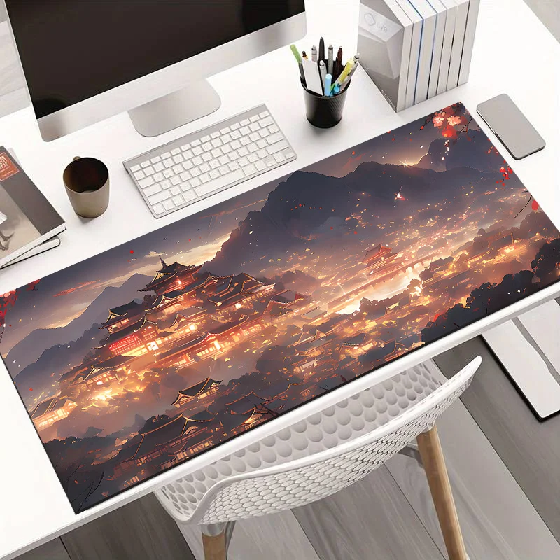 

Plain Cloth Mouse Pad Rectangle Shape Non-Slip Base For Office Working Gaming Studying PC Laptop Daily Use Desktop Pad