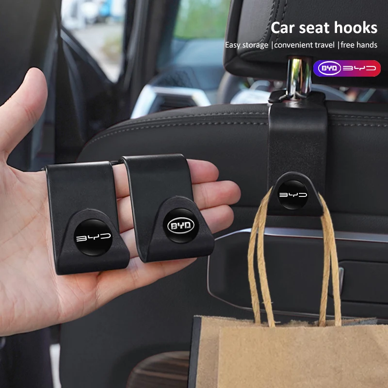 2Pcs Car Seat Back Headrest Hook Storage Organizer For BYD Atto 3 Seal Dolphin Han Tang Song Yuan Multifunctional Hanger Interio