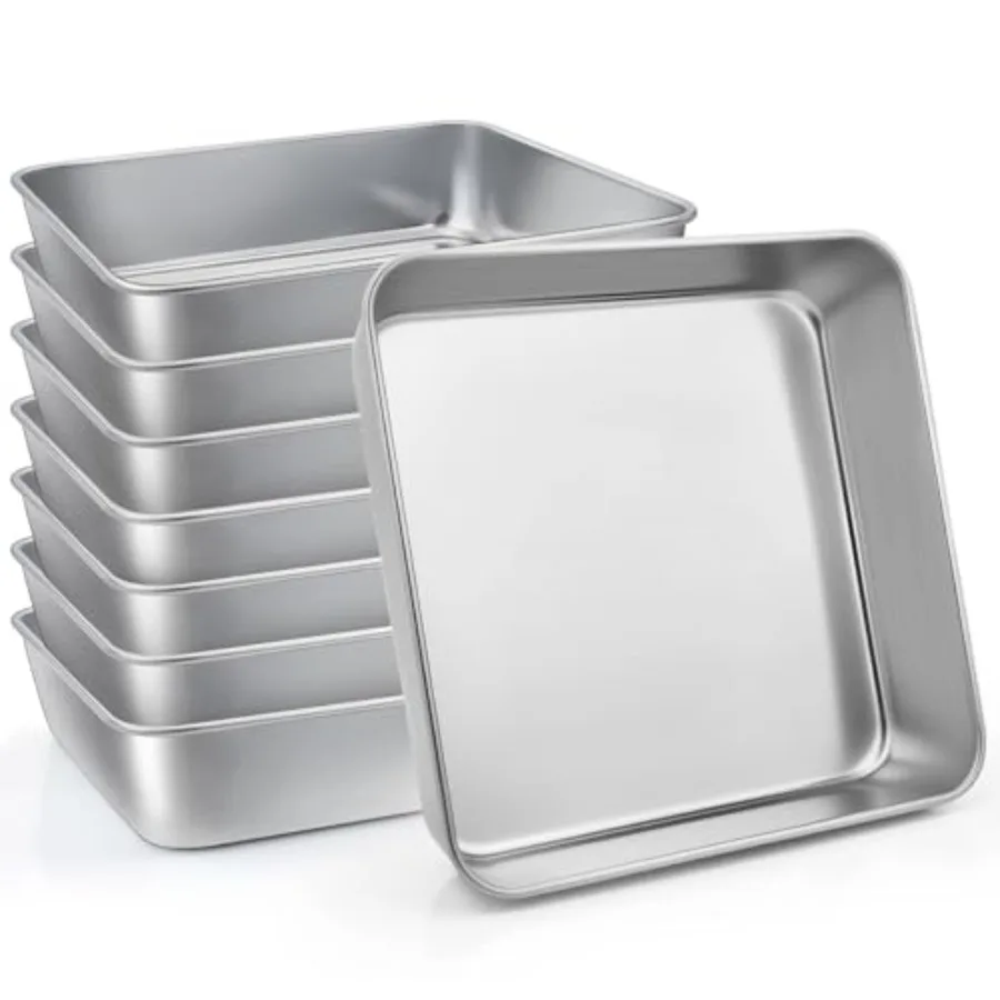 

Набор квадратных форм для выпечки из нержавеющей стали: для брауни, хлеба, лазаньи, пирогов. Подходит для духовки и посудомоечной машины.