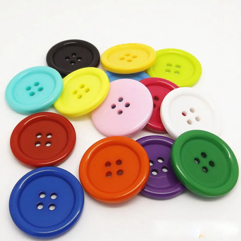 Large Resin Coat Sewing Buttons, 4-Holes Round Buttons, DIY Garment Accessories, 34mm, 38mm, 44mm, 50mm, 5Pcs, Lots