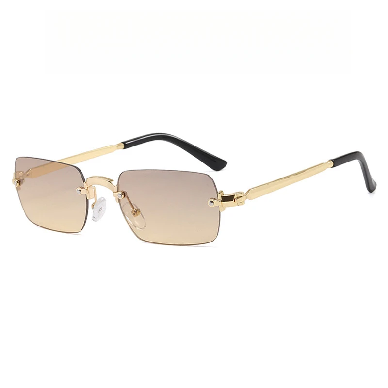 Frameless square-shaped sunglasses for men and women, simple style, sun protection sunglasses