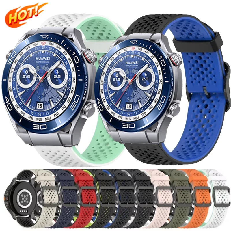 20 مللي متر 22 مللي متر تنفس سيليكون الفرقة لساعة هواوي في نهاية المطاف/براعم/GT2 3 4 5 46 مللي متر 42 مللي متر حزام لساعة هواوي 3 4 5Pro/GT3SE GT2e