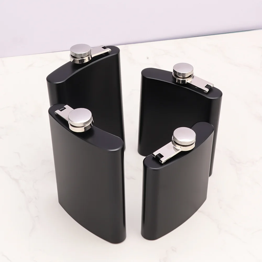 2/6/7/8/9/10/12 أوقية مربع الفولاذ المقاوم للصدأ قارورة الورك قارورة الورك مع غطاء معدني الكحول ويسكي قارورة الورك غطاء برغي سيدة عيد ميلاد