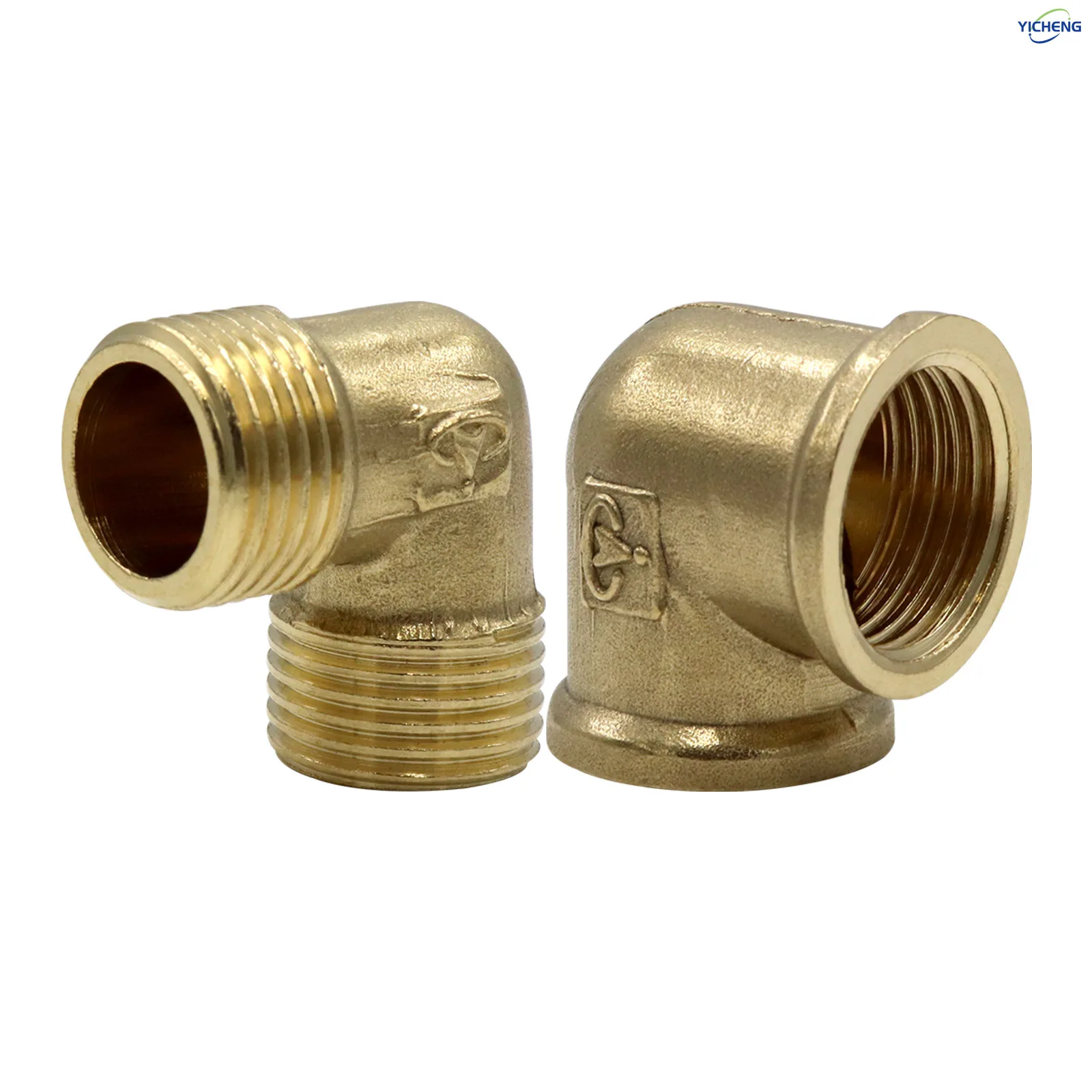Elbow Metals Brass Pipe Fitting Male Pipe Female Pipe Adapte（Pack of 5）