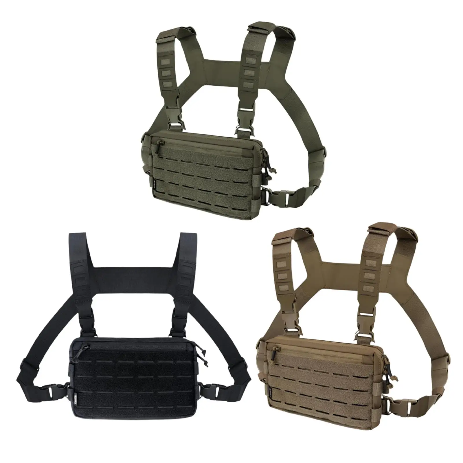 

Chest Pack Polyester Nylon Chest Rig Pouch for Hunting Rock Climbing Cycling
