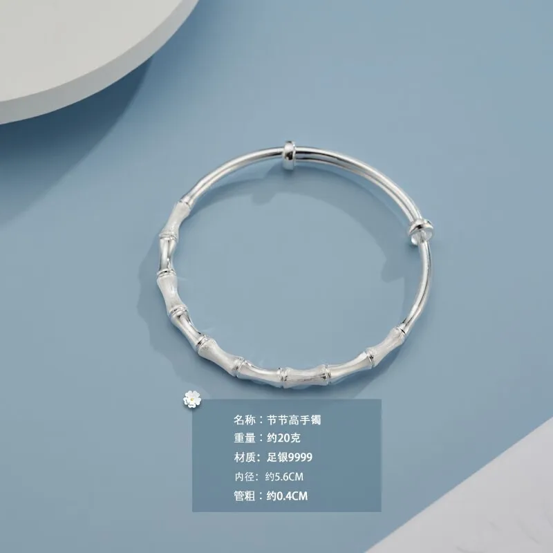 

Shunqing Yinlou S9999 Festival High Bracelet Pure Silver Bracelet Push-Pull Style Special-Interest Design Holiday Gift S9999 Fes