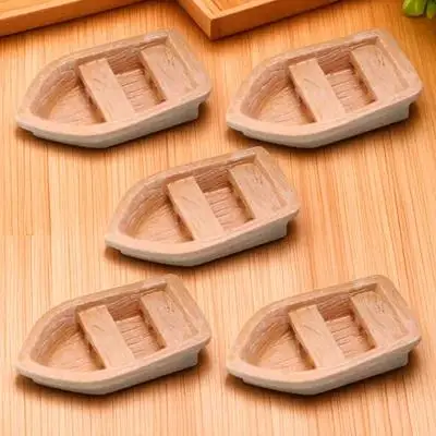 

5 Pcs Ship Mini Boat Ornaments Dollhouse Resin Model Miniature Khaki Decorations