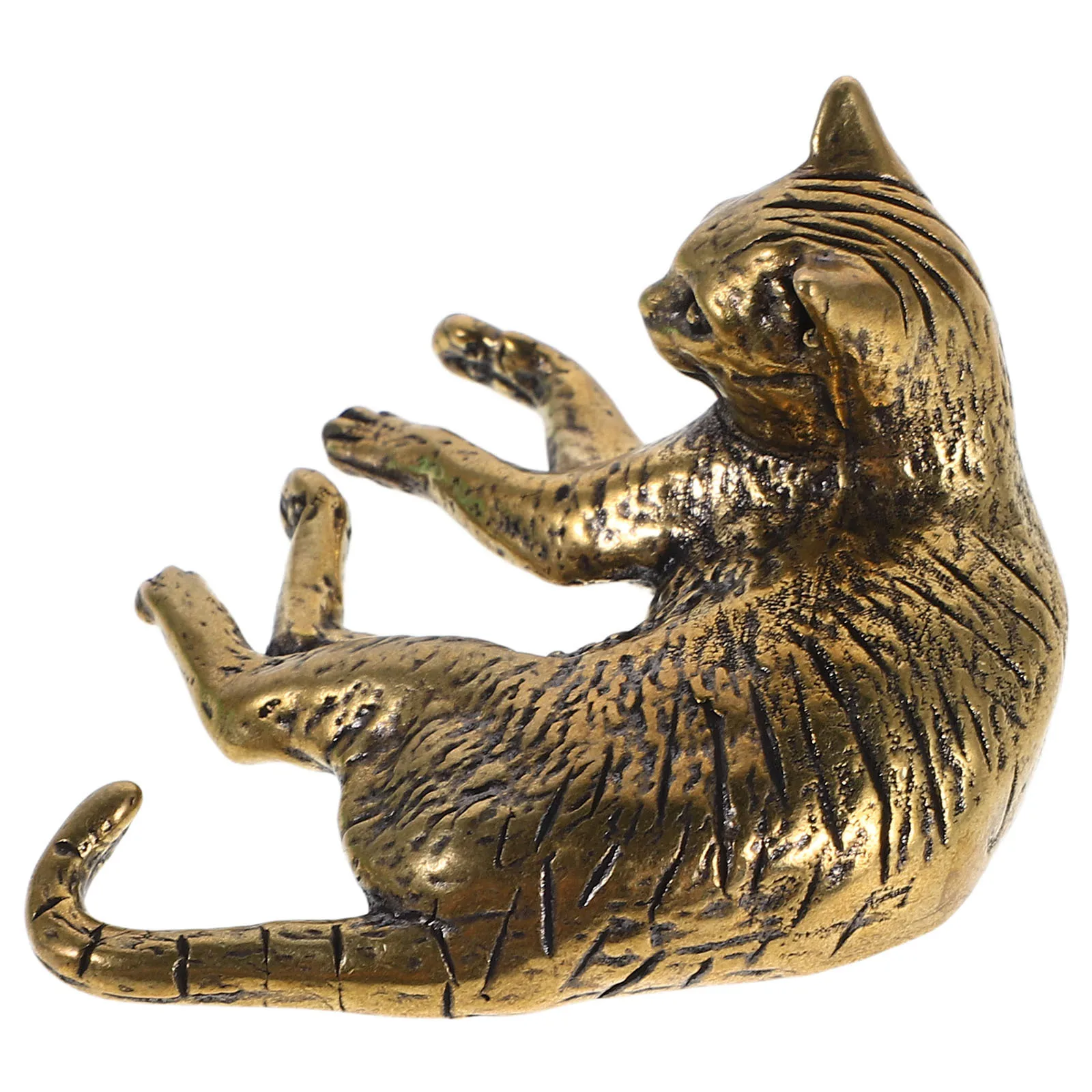 

Vintage Brass Cat Sculpture Bronze Kitten Statue Home Desk Decor Retro Miniature Cat Ornament Animal