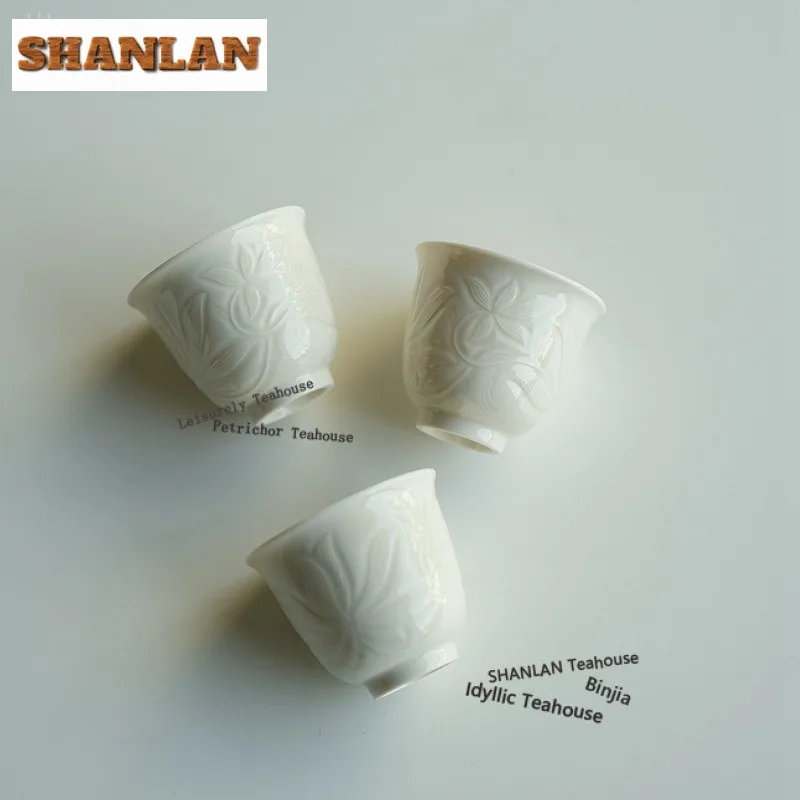 

2pc/lot Ding Kiln Yellow Magnolia Teacup Tea Bowl Water Jug Tea-tasting Fragrance Cup Jianzhan Master Cup For Tea Supplies 35ml