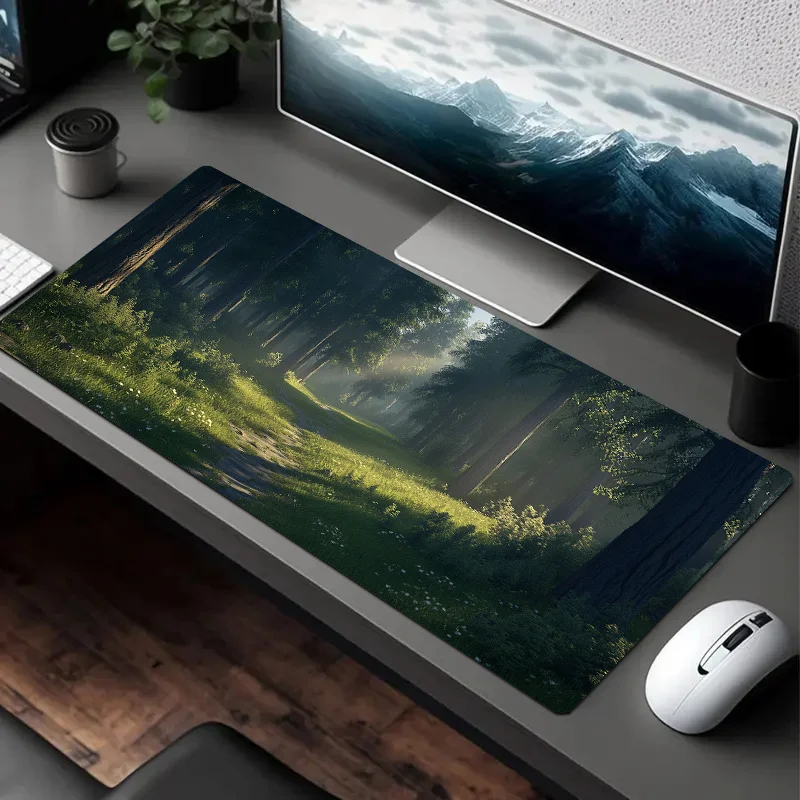 Natural Forest View Mouse Pad - Perfect for Office, Gaming And Birthday Gifts, Durable Polyester Material desk accessories