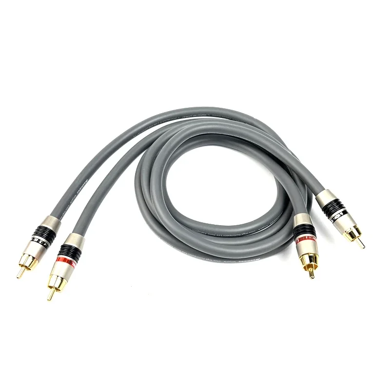 สายสัญญาณเสียงคู่ชุบทองสายสัญญาณเสียง HiFi ทองแดงคริสตัลเดี่ยว