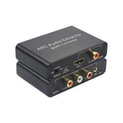 192KHz ARC Audio Adapter HDMI Audio Extractor Digital to Analog Audio Converter DAC SPDIF Coaxial RCA 3.5mm Jack Output