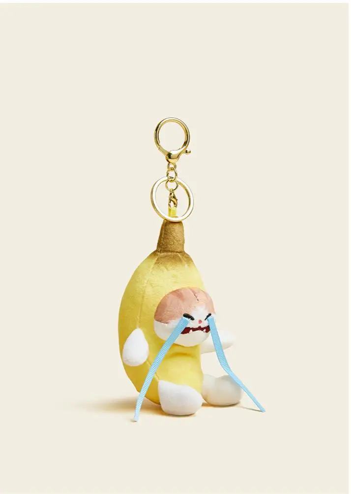 

Crying Banana Plush Doll Pendant Bag Ornament Personalized Cartoon Keychain Couple Gift Accessories Ring Key Chain Charm Cute Pe