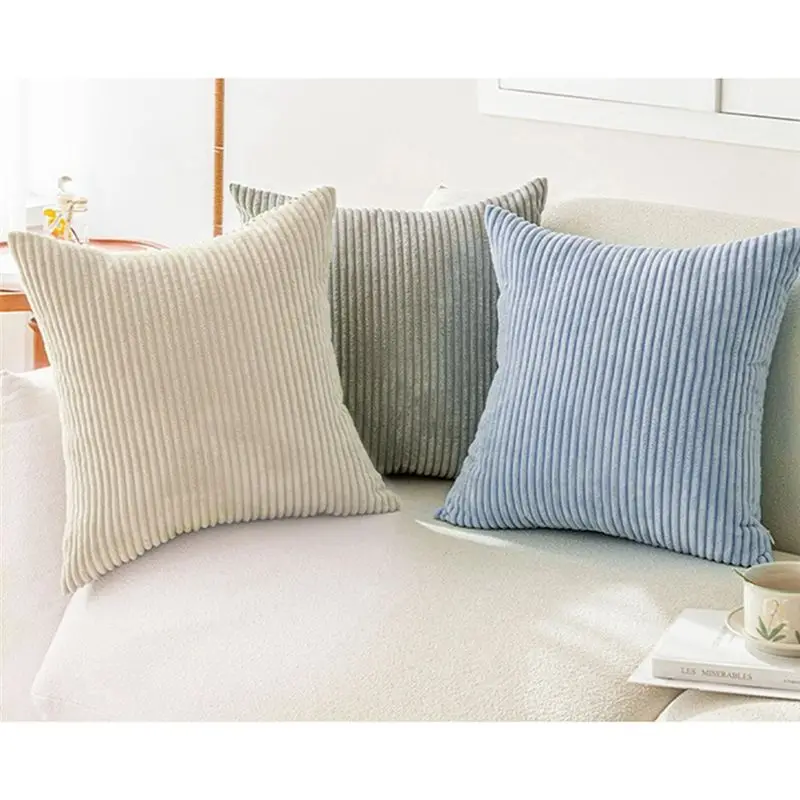 A01F-Set Of 4 Soft Corduroy Modern Design, Mix And Match With Your Home Decor, Pillow Insert Not Included (45 X 45 Cm)